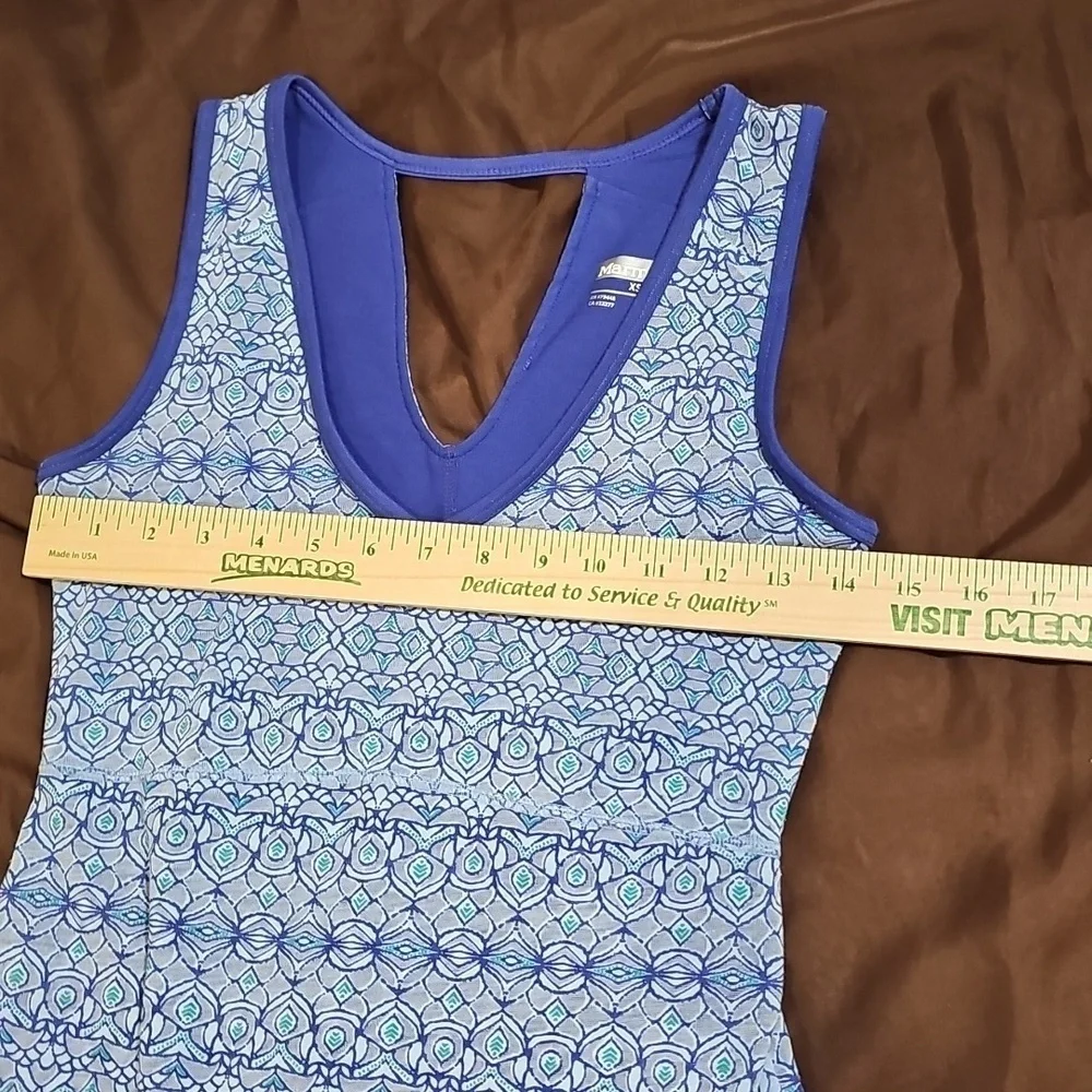 Marmot Active Sport Sleeveless V-Neck Lined Athletic Dress Blue Size XS